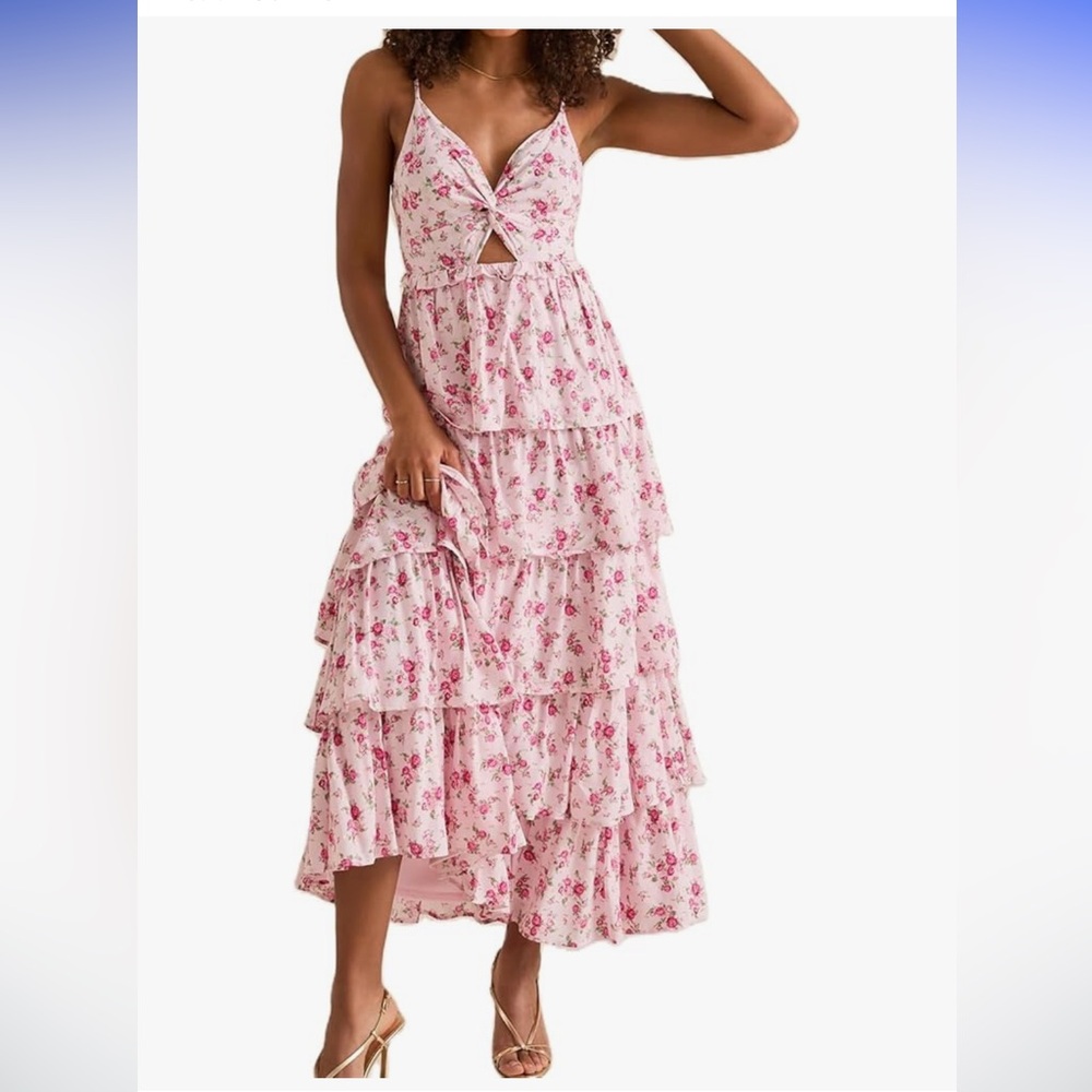 Altar'd State pink floral maxi dress